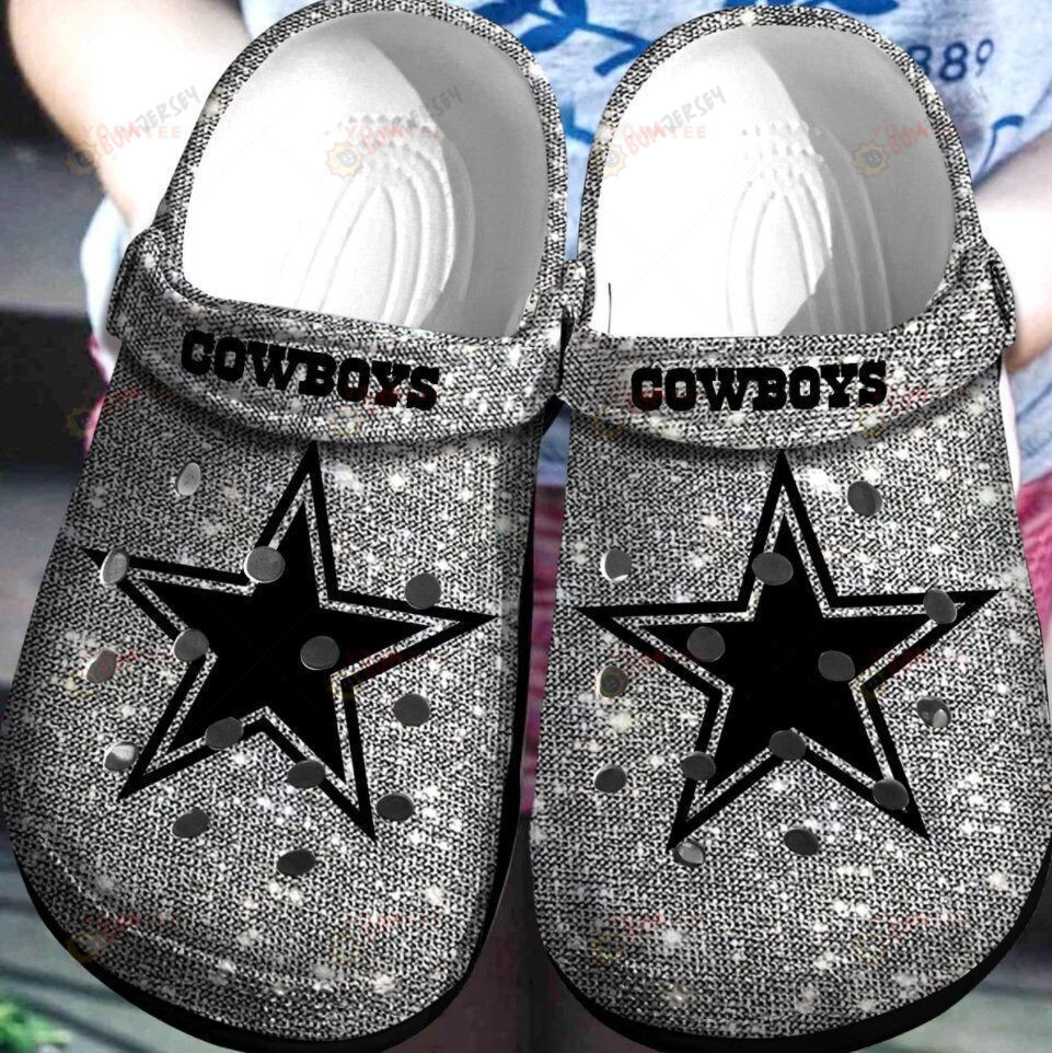 Dallas Cowboys Crocss Crocband Clog Comfortable Water Shoes In Silver – Aop Clog