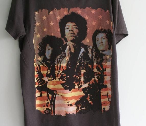 Jimi Hendrix Shirt Jimy Hendrix United States Flag Shirt Jimi Hendrix Vintage Shirt Vintage Band Shirt Rock Music Shirt