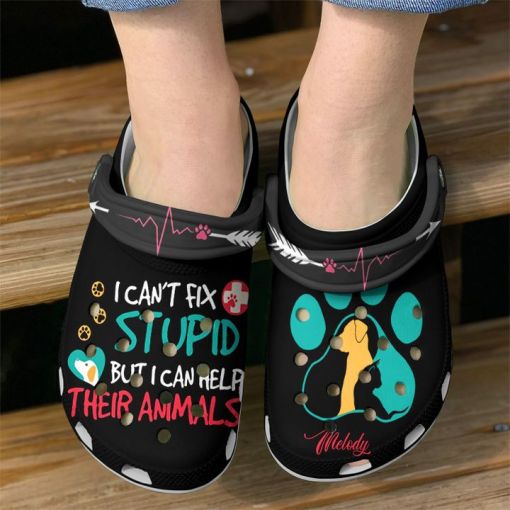 Vet Tech Personalized Help Animals Sku 2580 Personalized Name Clog Shoes