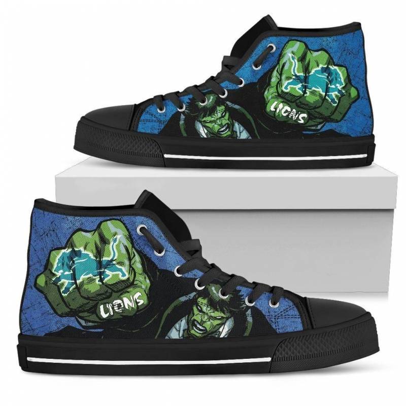 Hulk Punch Detroit Lions High Top Shoes #200
