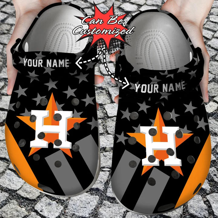 Baseball Crocs – Personalized Houston Astros Star Flag Clog Shoes