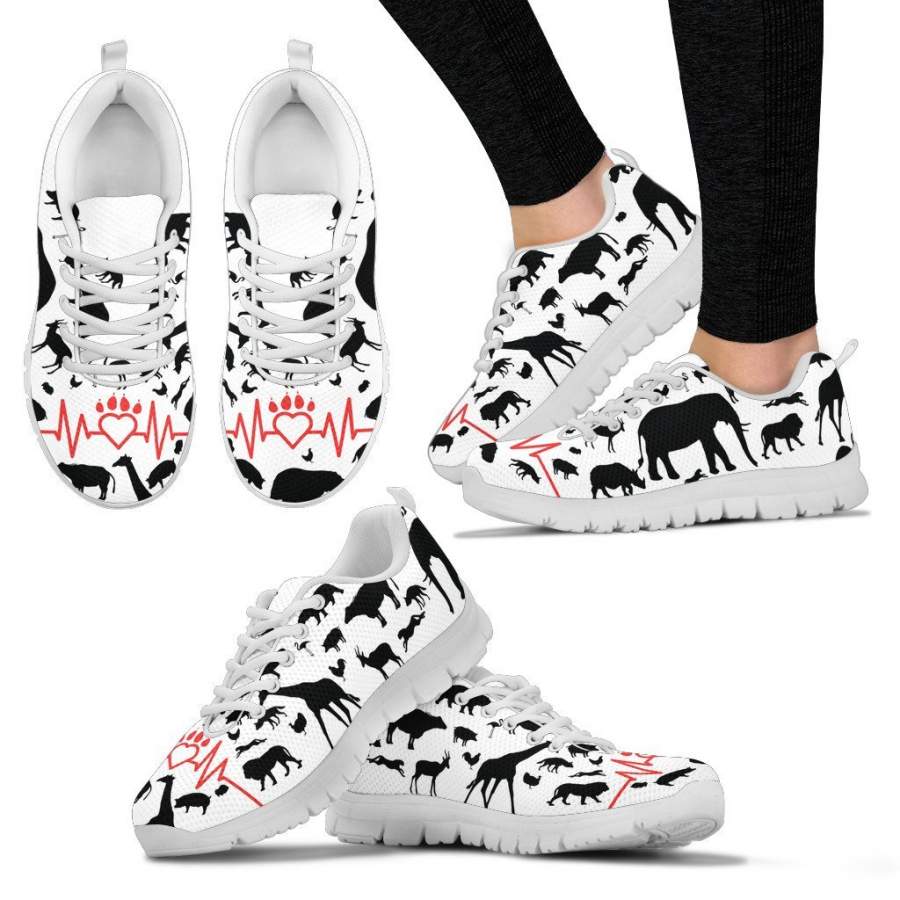 Vet Tech – Animal Pattern White Sneakers for Women