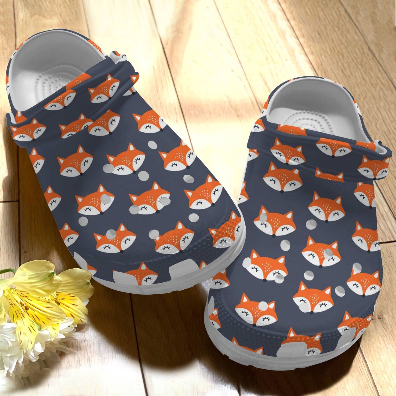 Animal Personalize Clog, Custom Name, Text, Fashion Style For Women, Men, Kid, Print 3D Fox V2