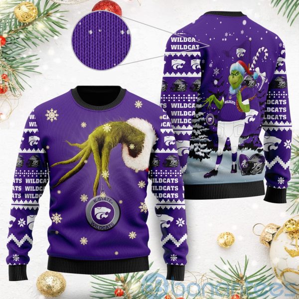 Kansas State Wildcats The Grinch Gift For Fan Ugly Wool Sweater Christmas