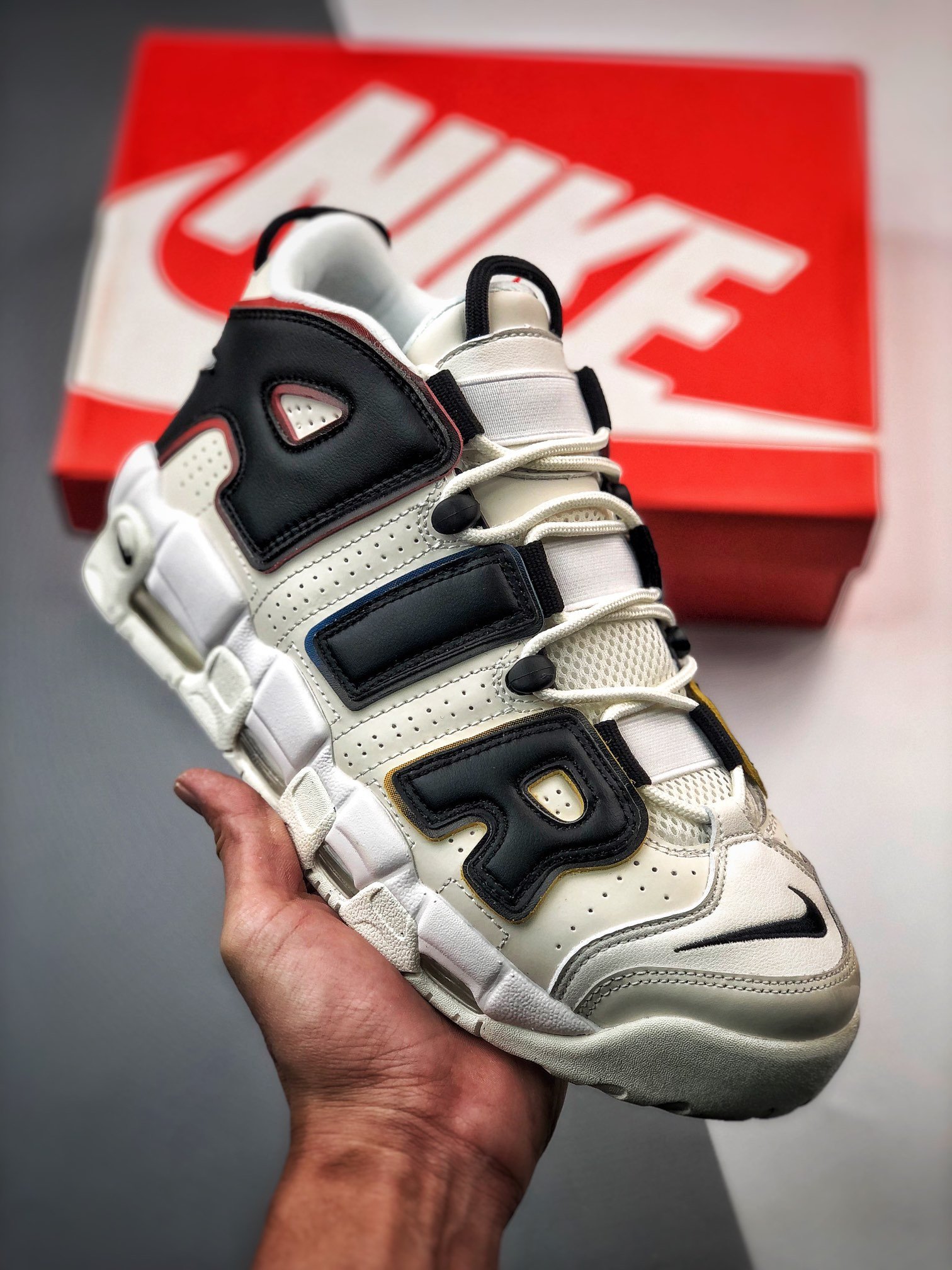 Nike Air More Uptempo Trading Cards SailBlack-Team Orange 5338701