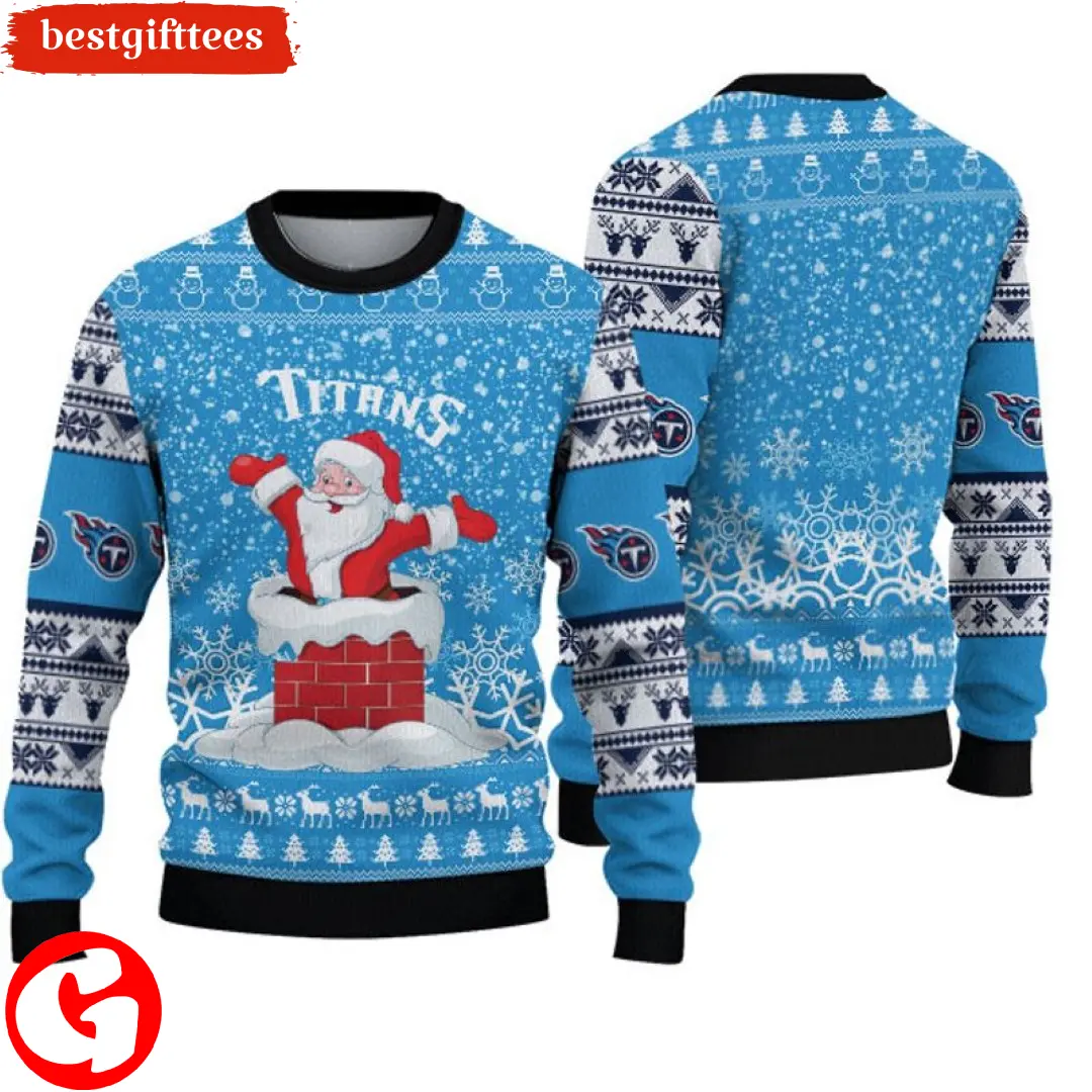 Tennessee Titans Ugly Christmas Blue Gift For Fan Ugly Wool Sweater Christmas