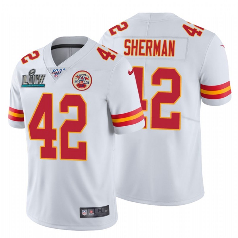 Men’S Anthony Sherman Kansas City Chiefs White Super Bowl Liv White Vapor Limited Jersey – All Stitched, Embroidery