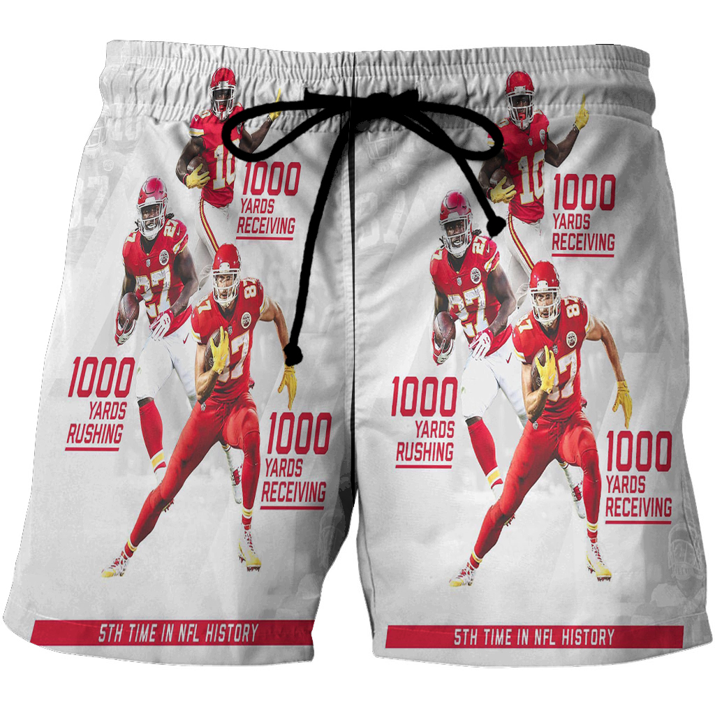 Kansas City Chiefs Team V10 3D All Over Print Summer Beach Hawaiian Short