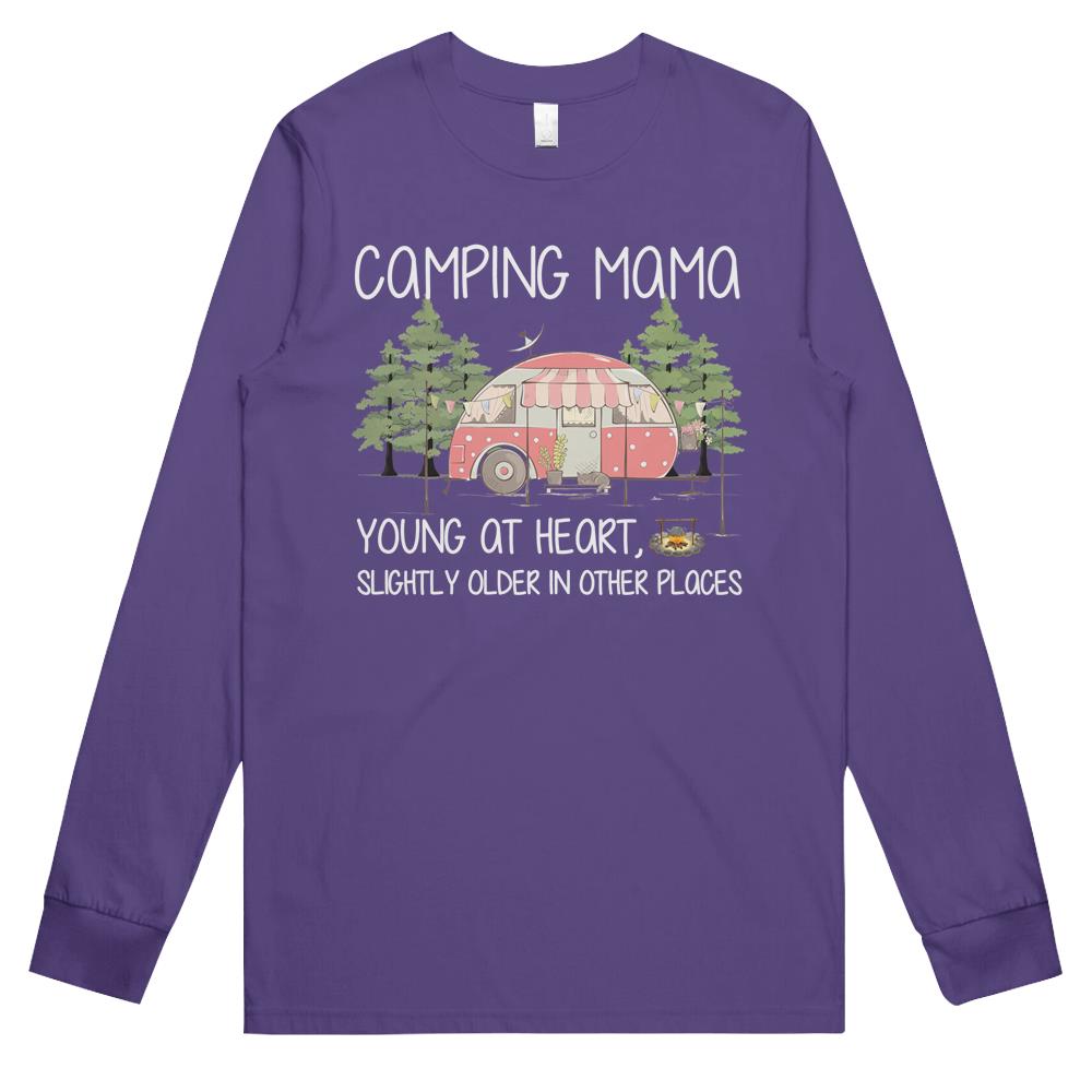 Camping Mama Matching Camp Family Camper Cool Vintage Long Sleeve T Shirts