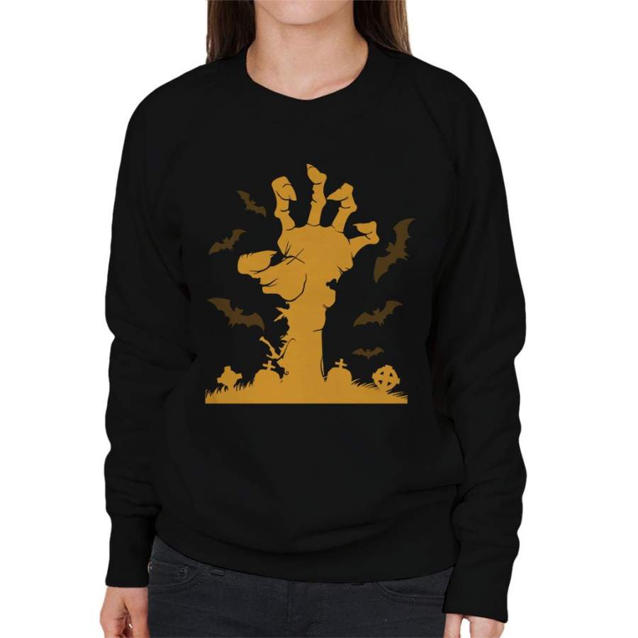 Zombie Fields Halloween Hand Women’s Sweatshirt