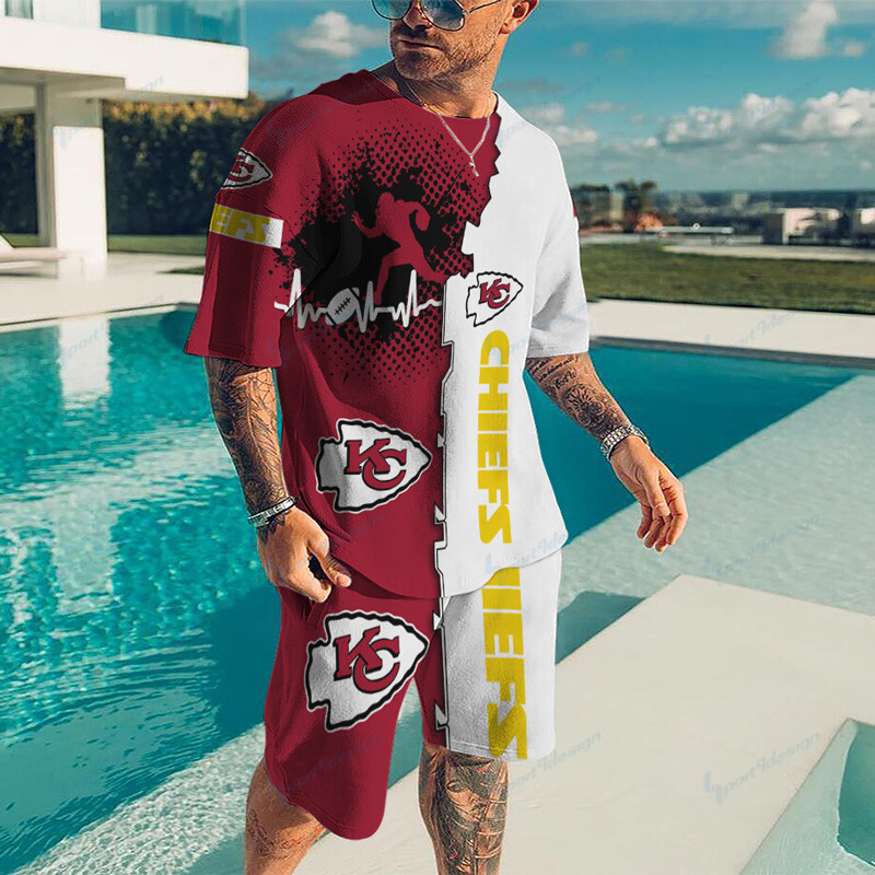 Kansas City Chiefs T-Shirt And Shorts Bg36