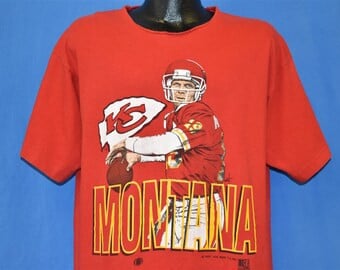 90S Joe Montana 19 Kansas City Chiefs Football T Shirt X 3548