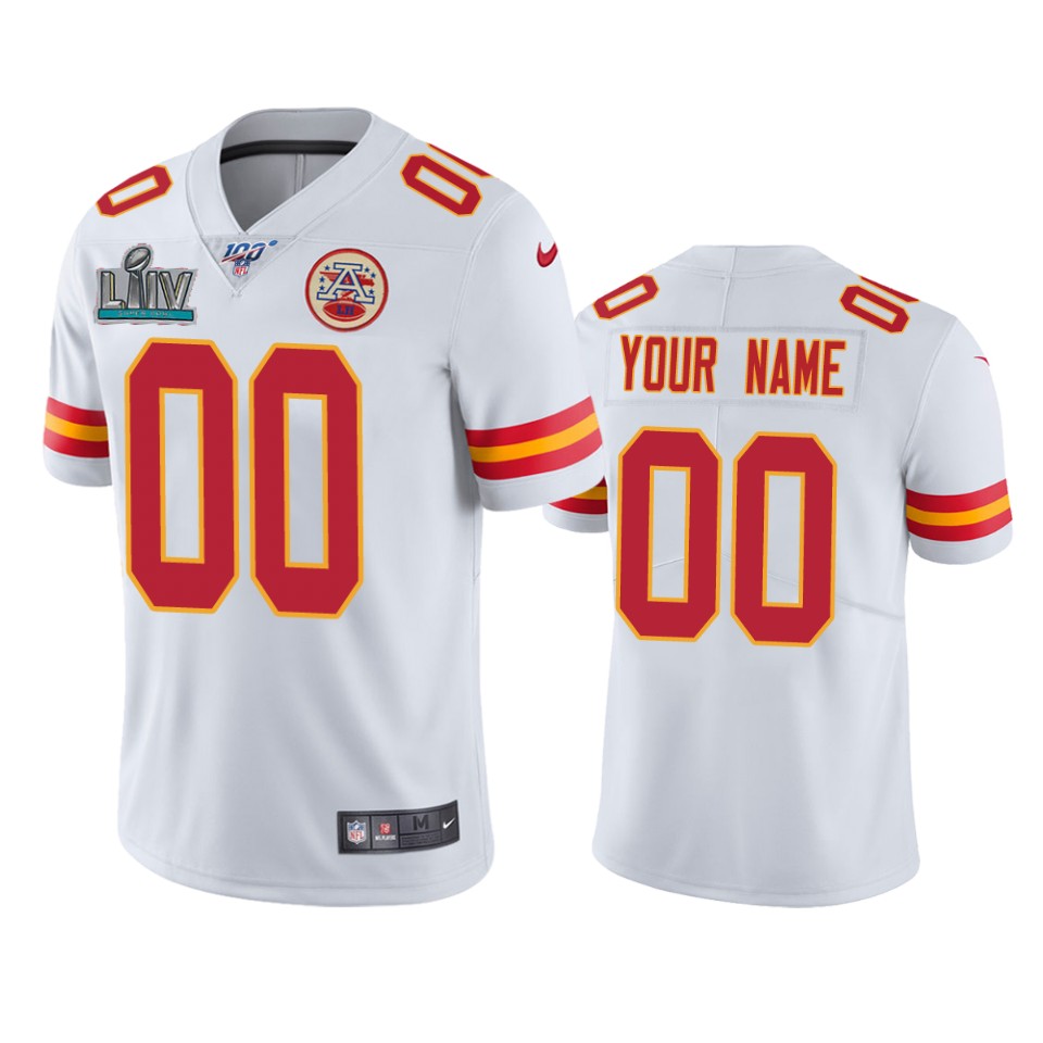 Kansas City Chiefs Custom White Super Bowl Liv Vapor Limited Jersey