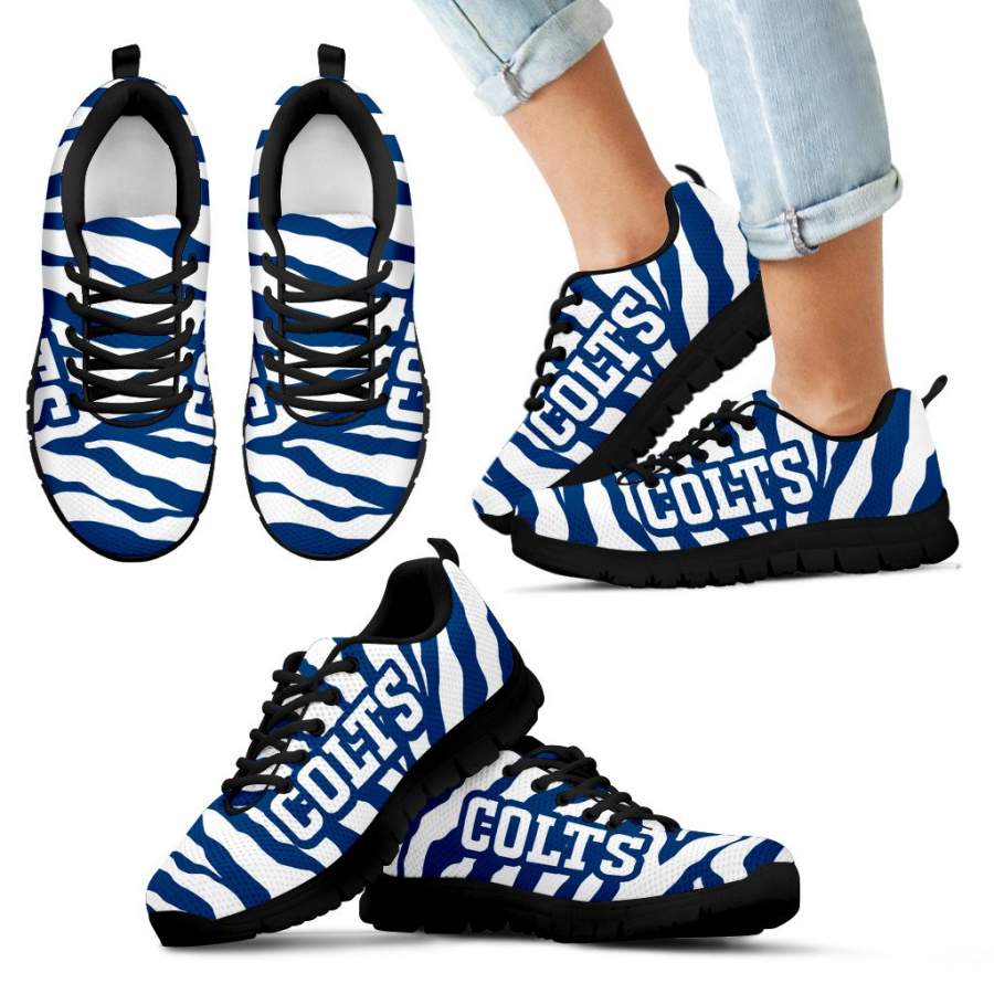 Tiger Skin Stripes Pattern Print Indianapolis Colts Sneakers