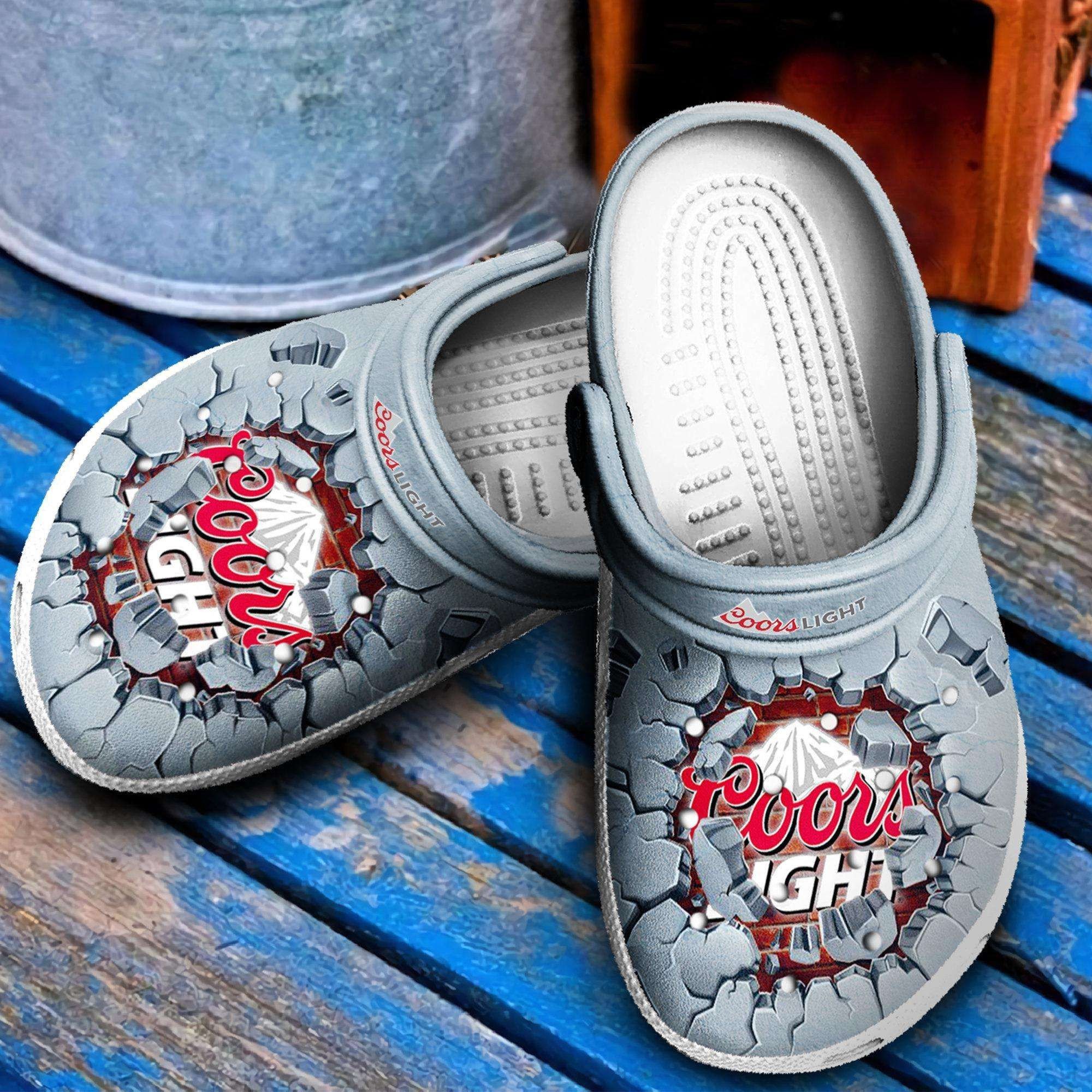 Coors Light In Grey Theme Crocss Crocband Clog Comfortable Water Shoes