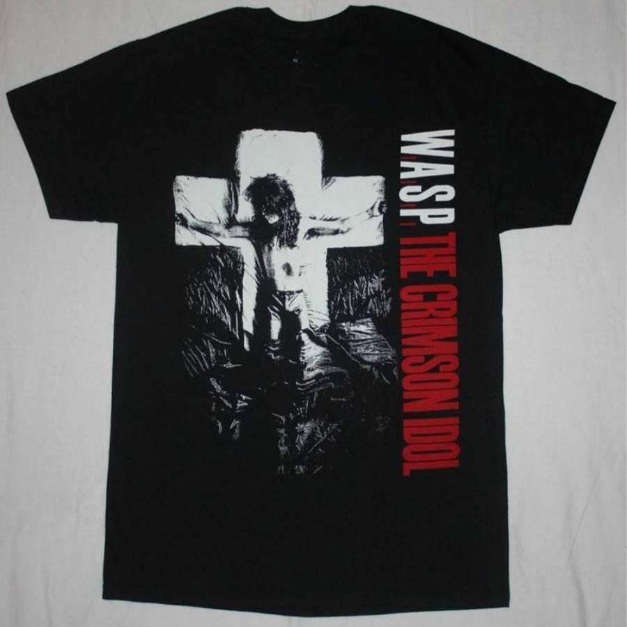 W.A.S.P. Crimson Idol’92 Wasp Heavy Metal Band Twisted Sister Black T-Shirt Men’S Fashion Short Sleeves Cotton Tops Clothing