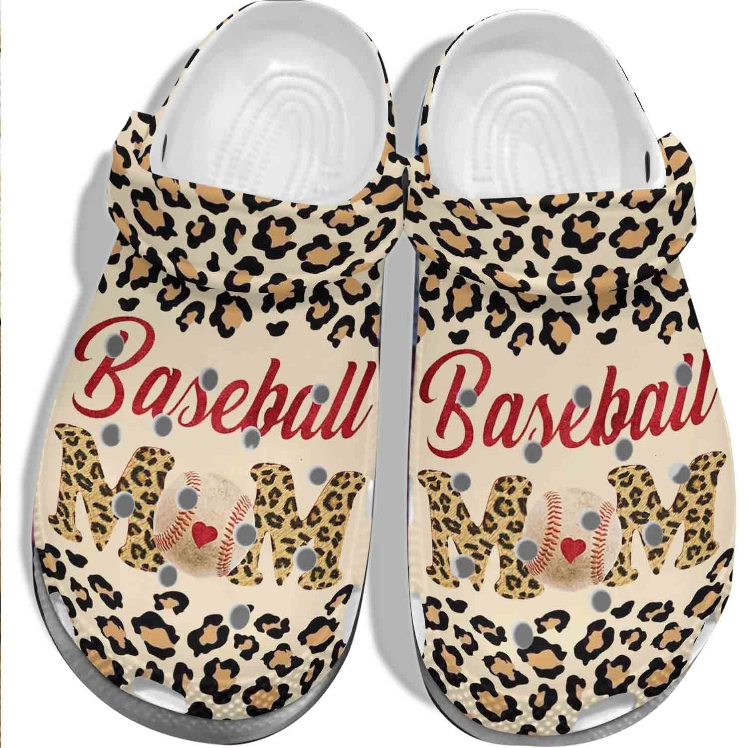 Animal Skin Baseball With Heart Outdoor Shoe – Baseball Mom Custom Shoes For Mother Day Personalized Clogs