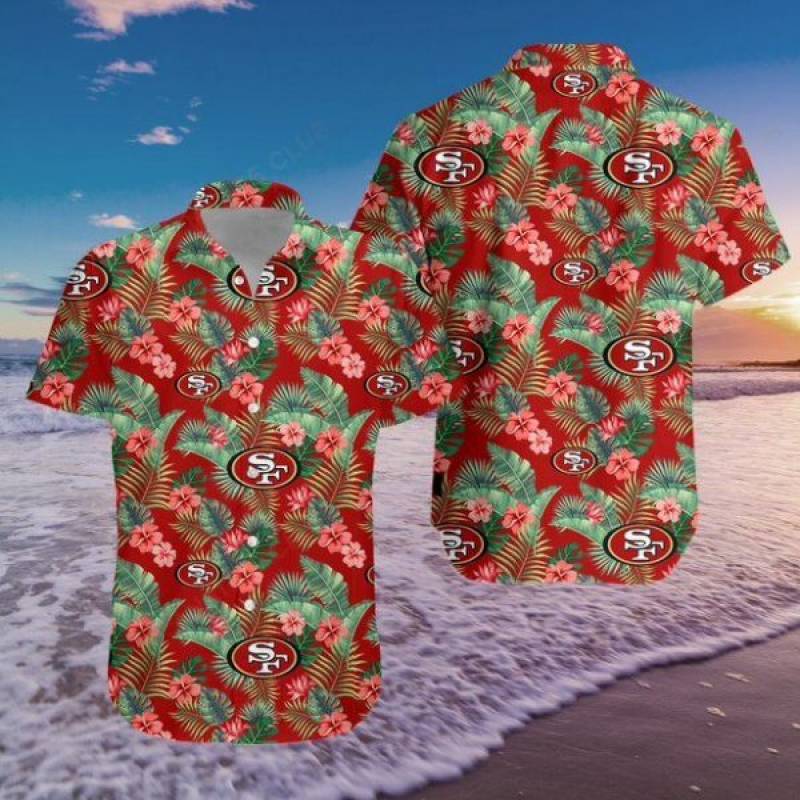 San Francisco 49ers Flower Hawaii 3D Shirt With Shorts SF493D03170620