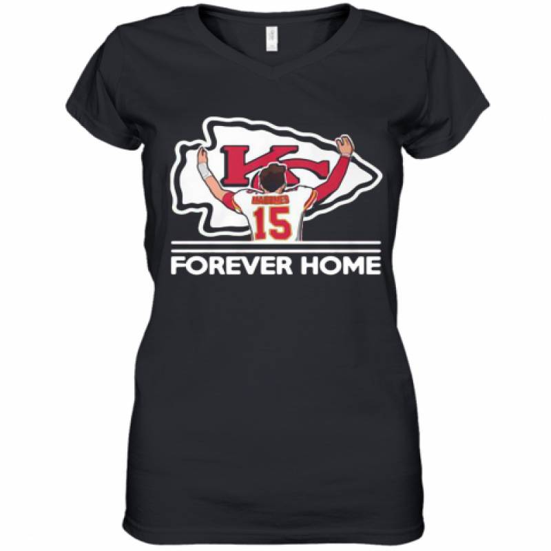 Mahomes Kansas City Chiefs Forever Home Women's V-Neck T-Shirt