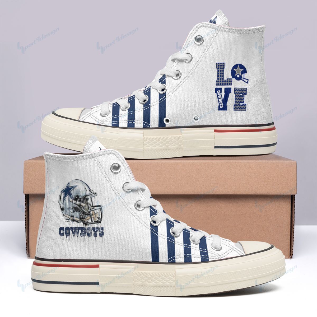 Dallas Cowboys High Top Canvas Shoes 21