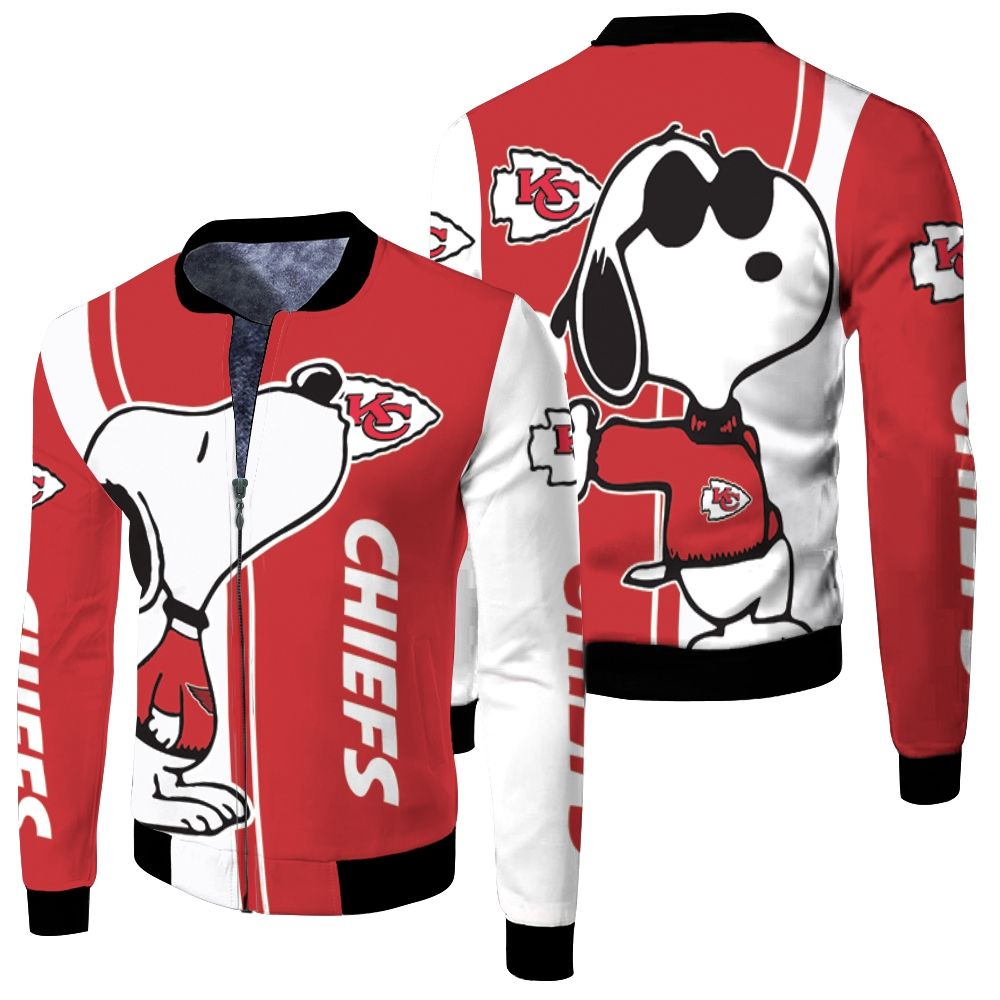 Kansas City Chiefs Snoopy Lover 3D Printed Fleece Bomber Jacket