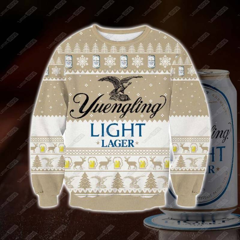 Yuengling Light 3D Print Ugly Christmas Sweatshirt