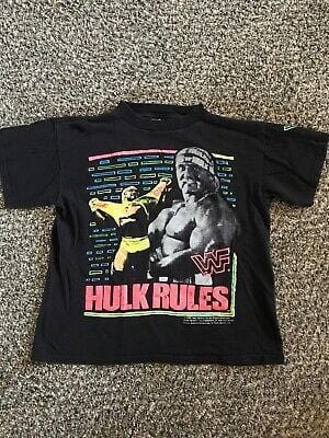 Vtg 1990 Hulk Rules Wwf Graphic T-shirt Sz L. Titan Sports 4626