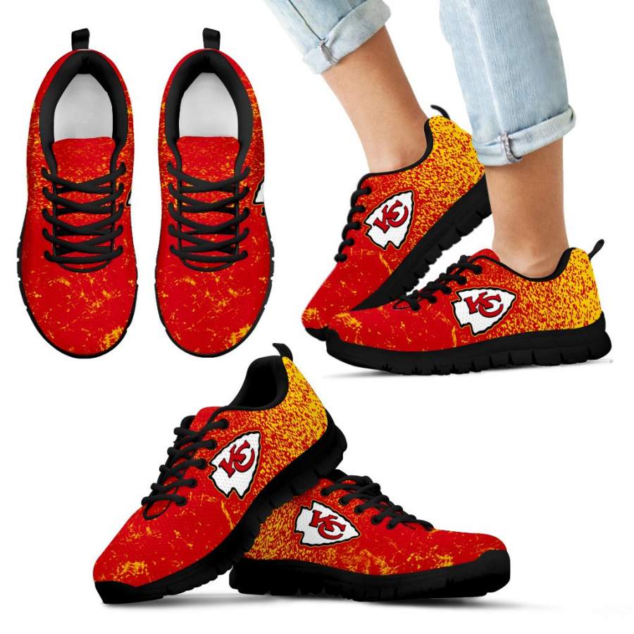 Light Tiny Pixel Smashing Pieces Kansas City Chiefs Sneakers