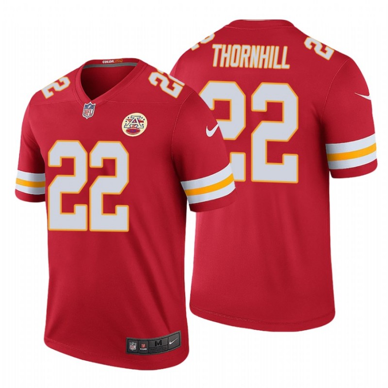 Men’S Juan Thornhill Kansas City Chiefs Color Rush Legend Red Jersey – All Stitched, Embroidery