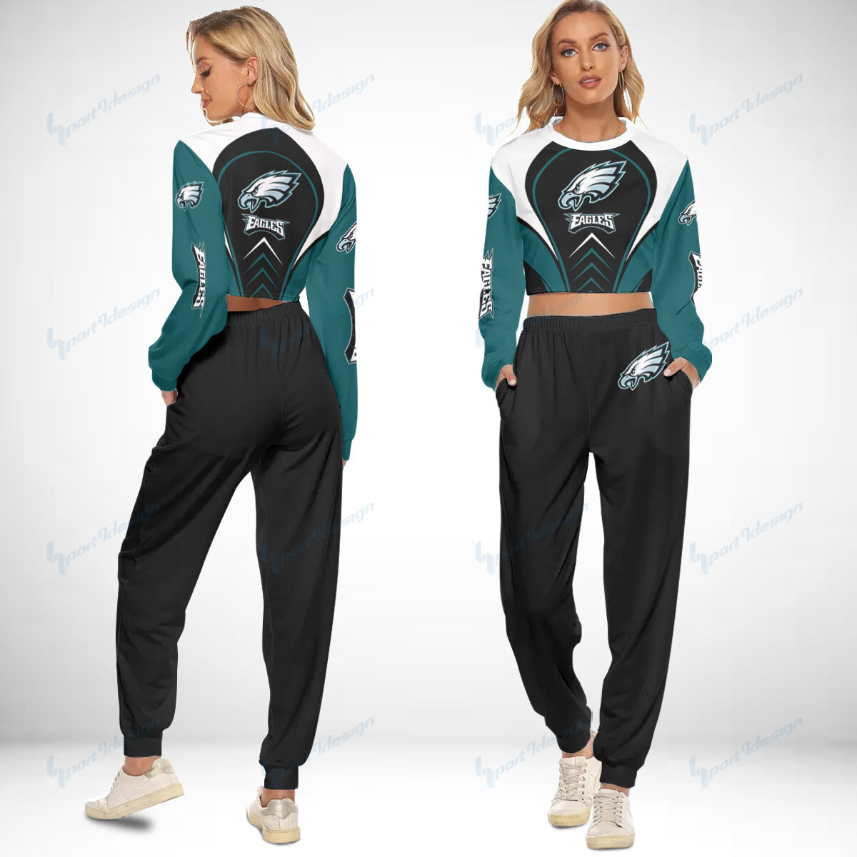 Philadelphia Eagles Crop Sweatshirt Suit 2