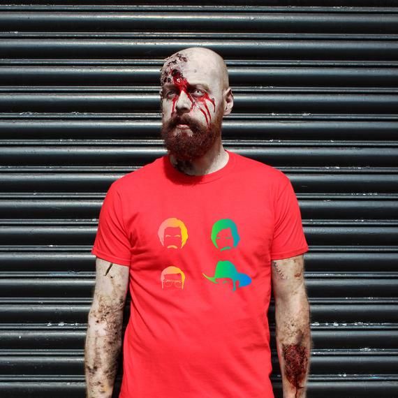 Anchorman Rainbow Unisex Men S T Shirt Zombie Tee Handmade Hand Screen Printed Will Ferrell Film Comedy Rainbow Pride