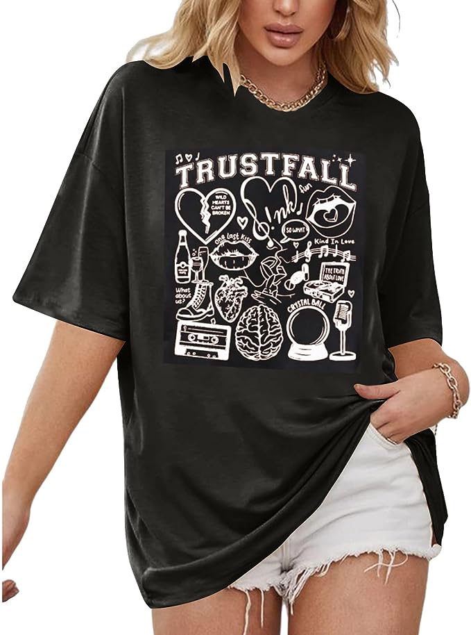 Women’S Shirt Music Doodle Art Shirt Music Festival Shirt Summer Music Fan Tops