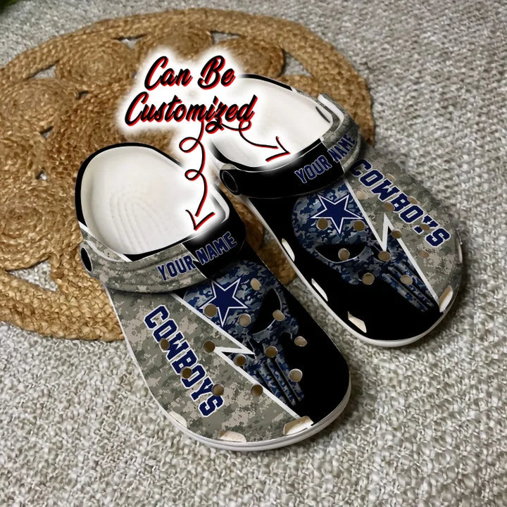 Football Crocs – Personalized Dallas Cowboys Star Flag Clog Shoes