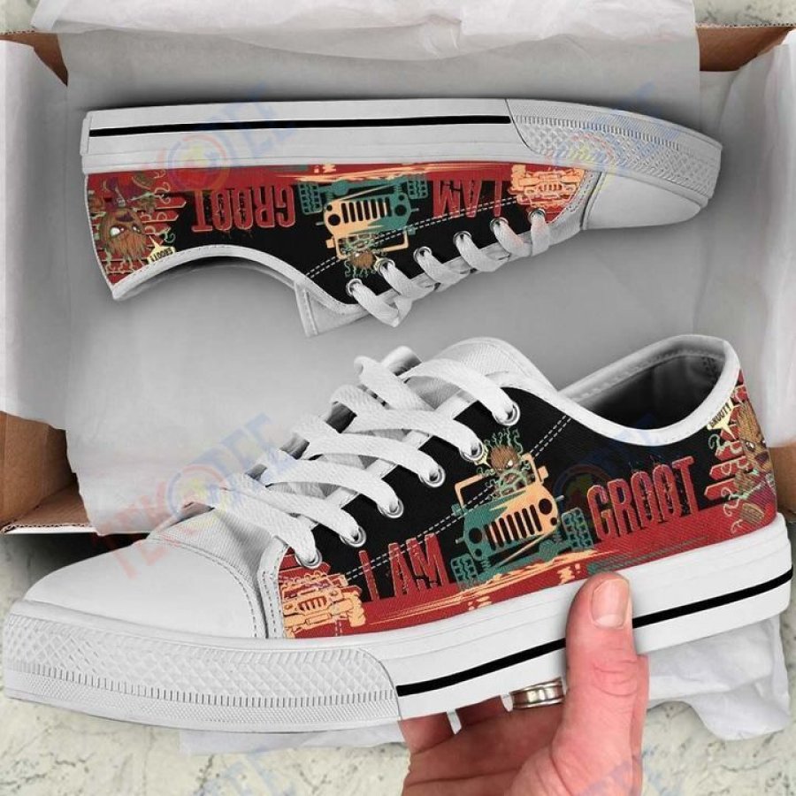 Mens Womens Jeep Groot Low Top Shoes Custom Print Footwear Converse Sneakers TMT548