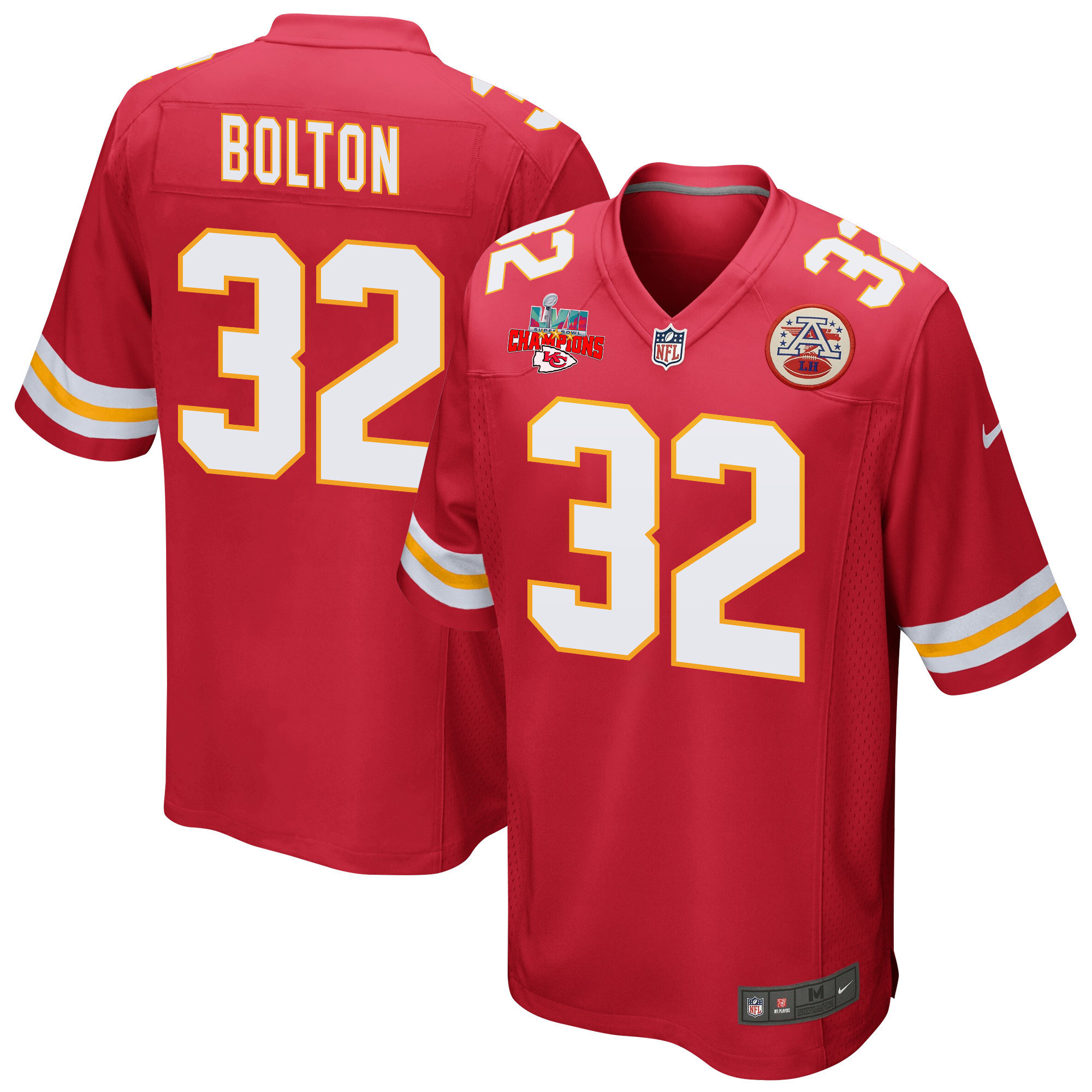 Nick Bolton 32 Kansas City Chiefs Super Bowl Lvii Champions 3 Stars Men Game Jersey – Red