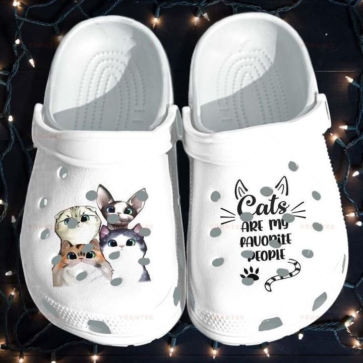 Cutie Cats Shoes Crocs For Who Love Animal – Favorite With Cats Gift For Lover Rubber Crocs Crocband Clogs, Comfy Footwear