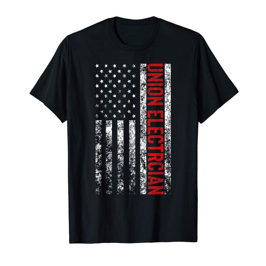 Union Electrician Shirt with A Vintage American Flag Shirt Electrician Shirt