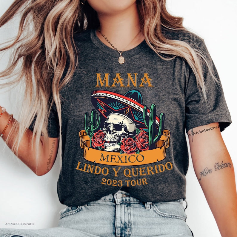 Mana Tour Shirt, Retro Mana Concert Shirt, Mana México Lindo Y Querido Tour T-Shirt, Mana Merch, Mana Music Shirts, Rock Mexicano Band