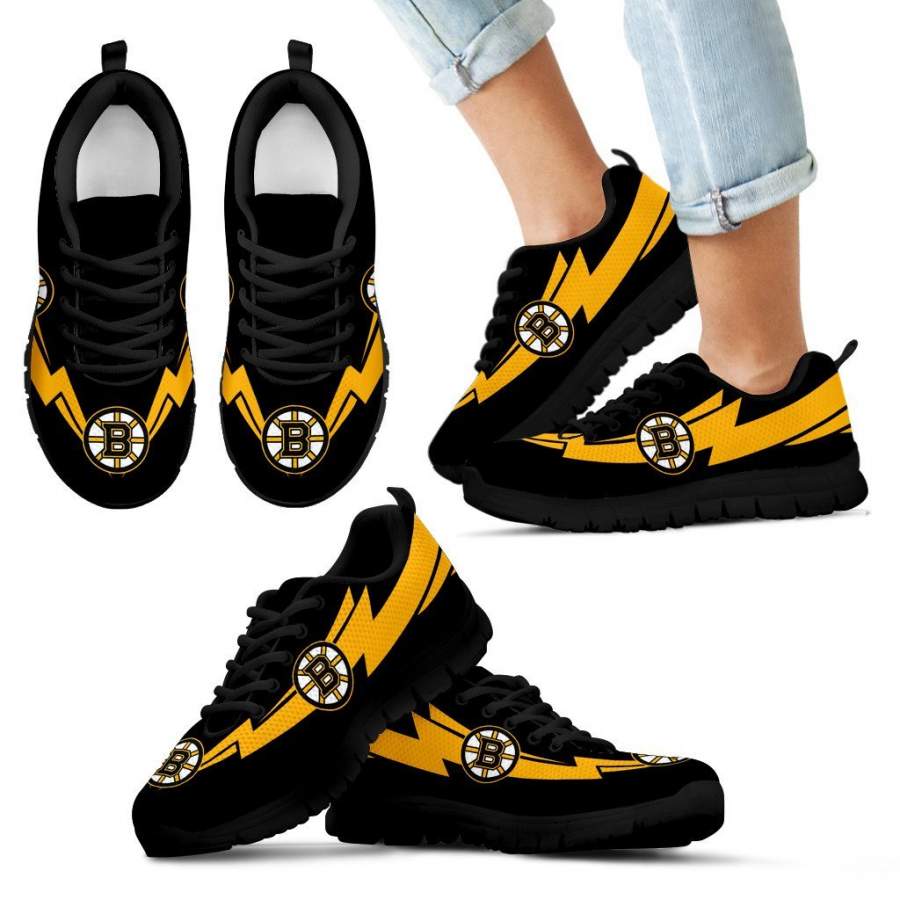 Three Amazing Good Line Charming Logo Boston Bruins Sneakers