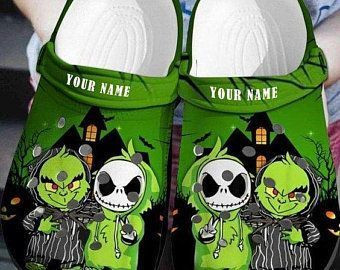 Baby Grinch And Jack Skellington Comfortable Water Comfortable Unisex Crocs Clog Shoes