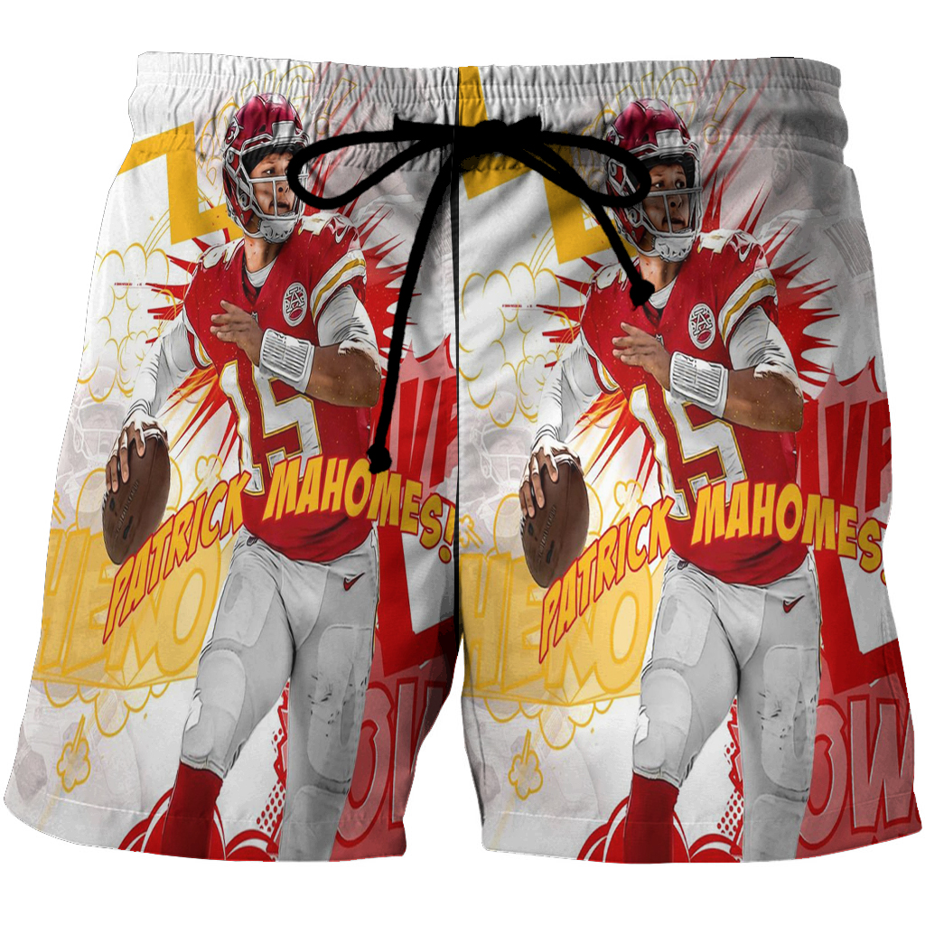 Kansas City Chiefs Patrick Mahomes 15 V9 3D All Over Print Summer Beach Hawaiian Short