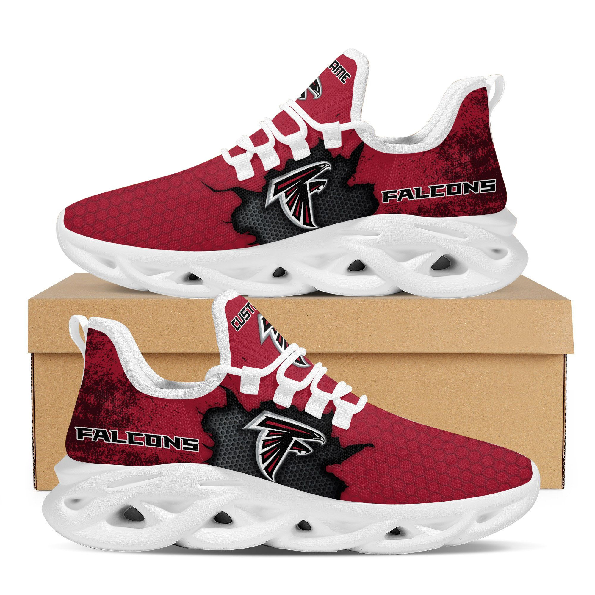 Atlanta Falcons Cracked Design Trending Max Soul Clunky Sneaker Shoes  Custom Name Personalized For Mens Womensfans