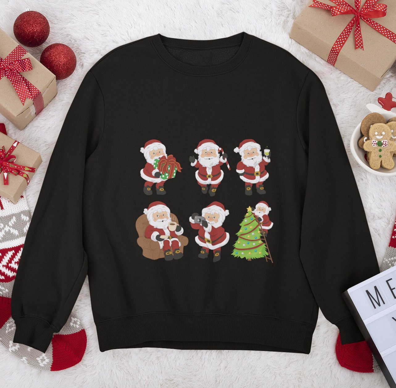 Santa Claus Christmas Sweatshirt, Christmas Shirt for Family, Christmas Gift for Her, Christmas Gift for Him, Christmas Holiday Apparel