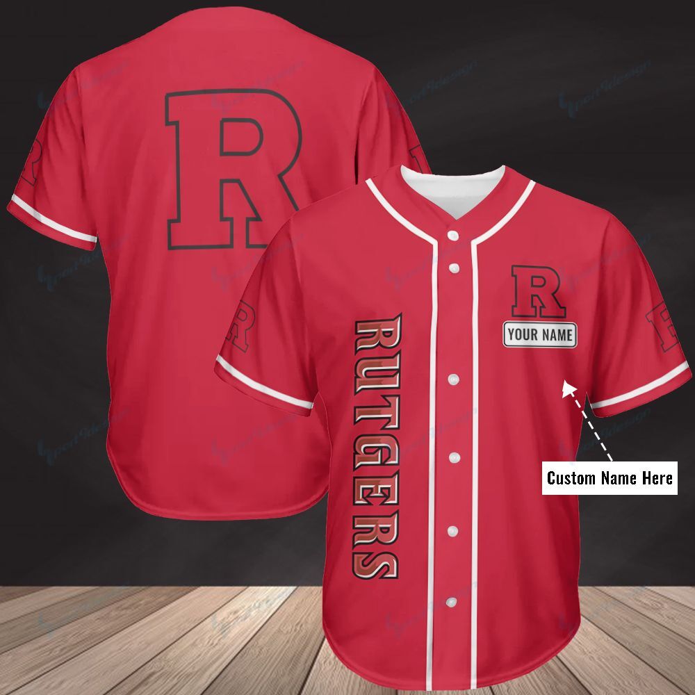 Rutgers Scarlet Knights Personalized Baseball Jersey Shirt 341