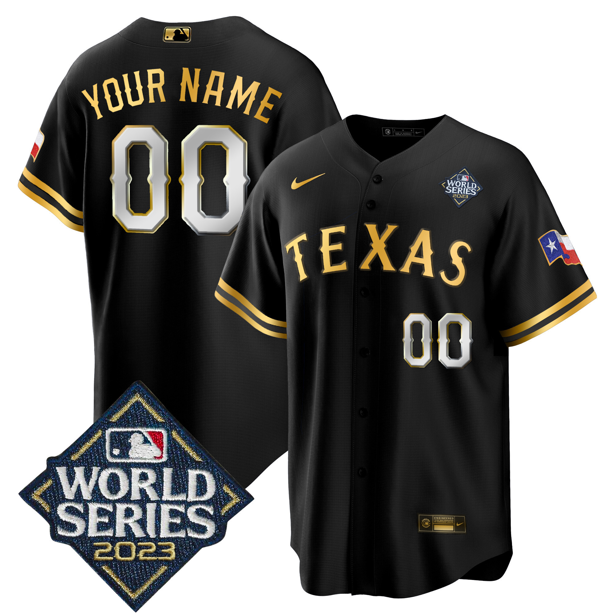 Texas Rangers 2023 World Series Cool Base Custom Jersey V2 – All Stitched