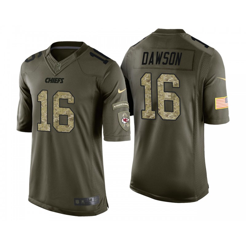 Len Dawson Kansas City Chiefs Green Camo Salute To Service Jersey – All Stitched, Embroidery