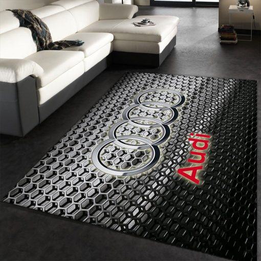 Audi Logo Supercars Rug All Over Print Logo Custom Area Rug Carpet Full Sizes Home Living Rug Carpet Decor