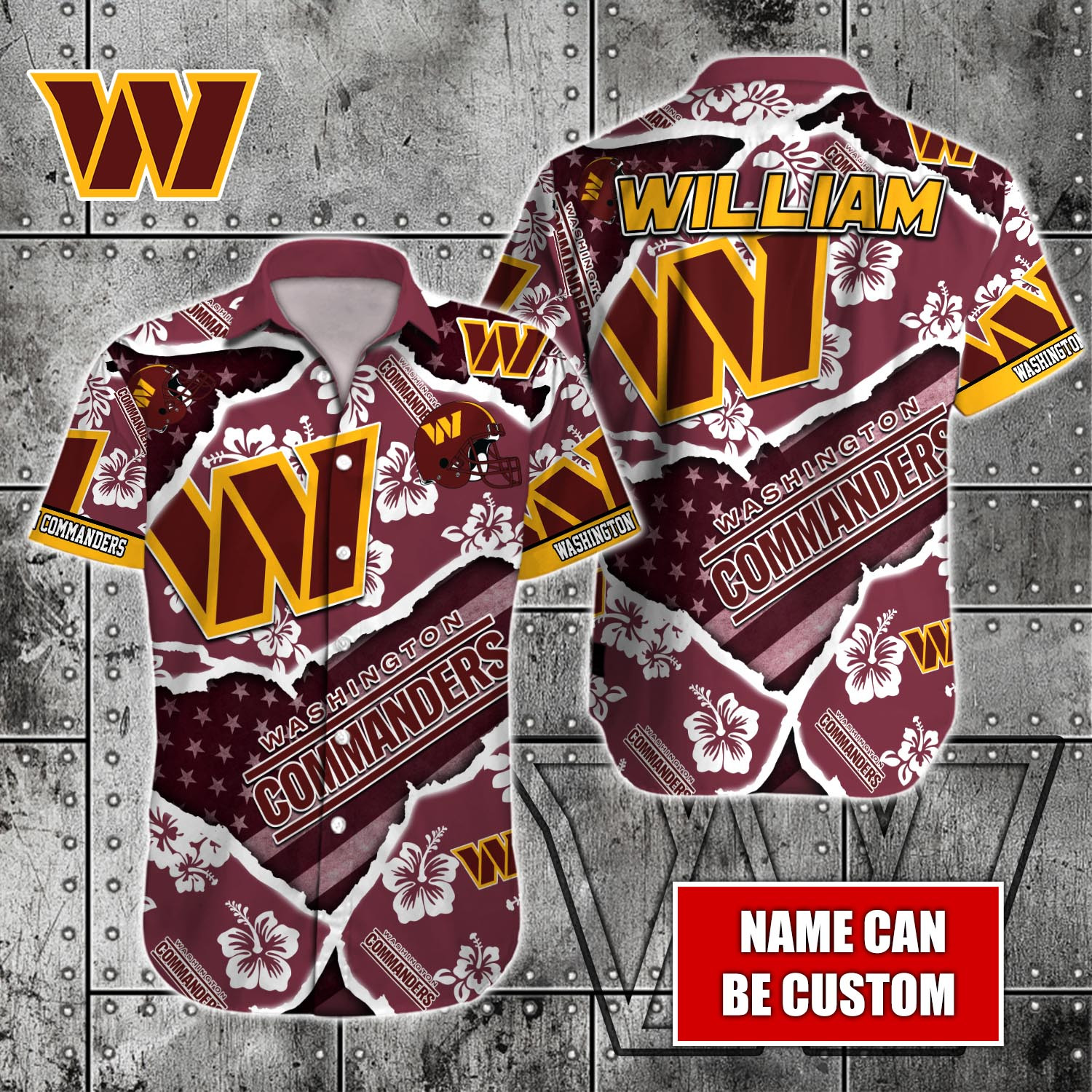 Washington Commanders Nfl-Hawaiian Shirt Custom T-41101