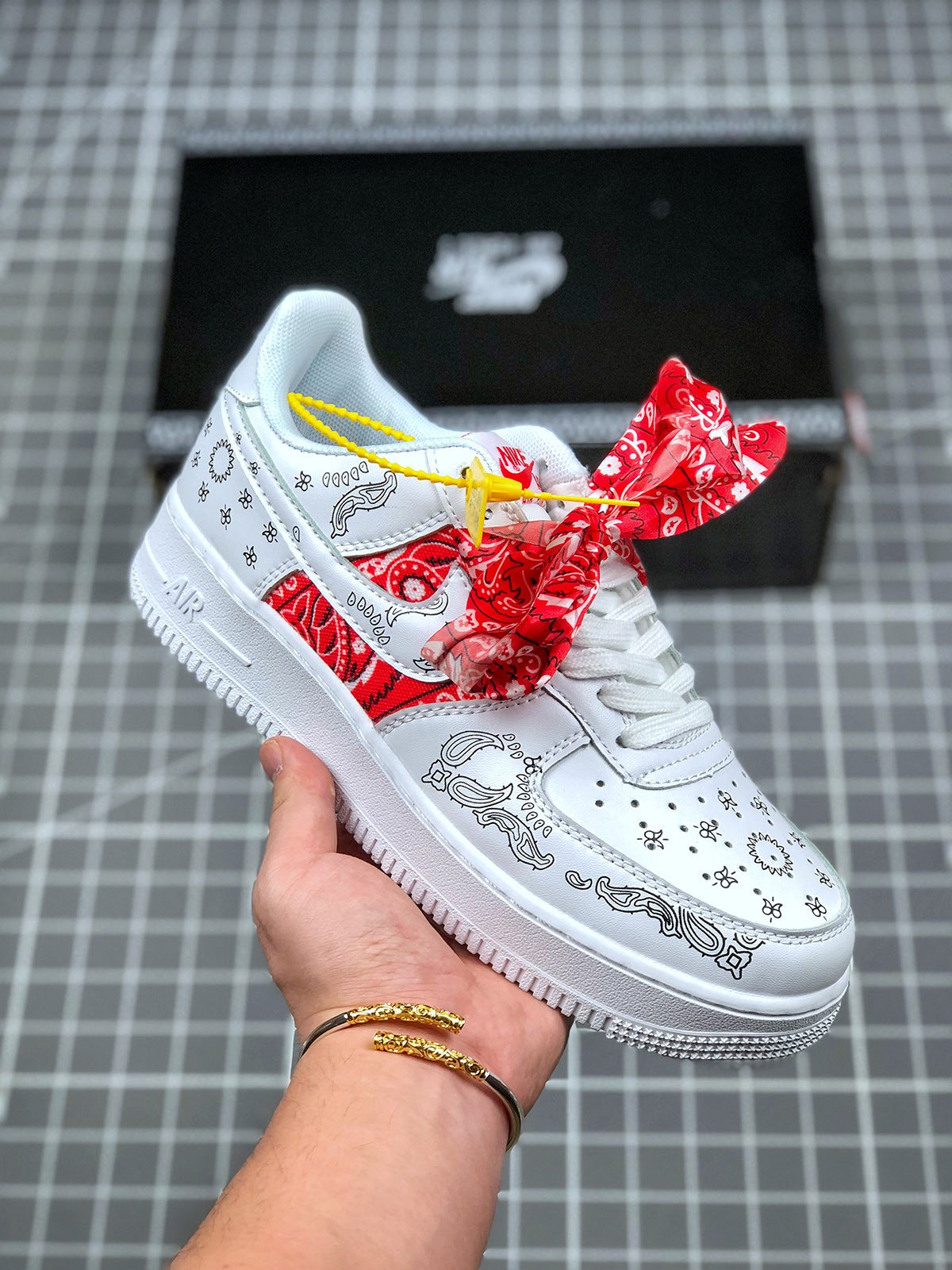 Custom x Nike Air Force 1 Low White Red Black 5340959