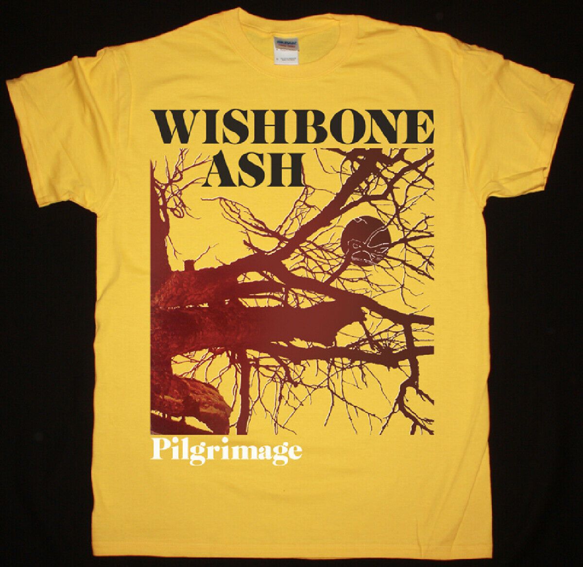 Vintage Wishbone Ash Pilgrimage 1971 Caravan Camel Ten Years After Yellow T-shirt